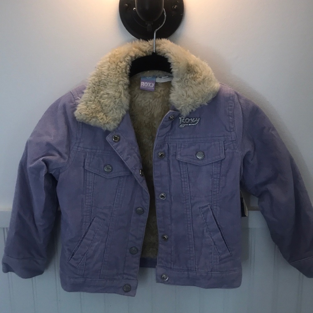 Roxy Teenie Wahine Lavender Corduroy Jacket Med 4T